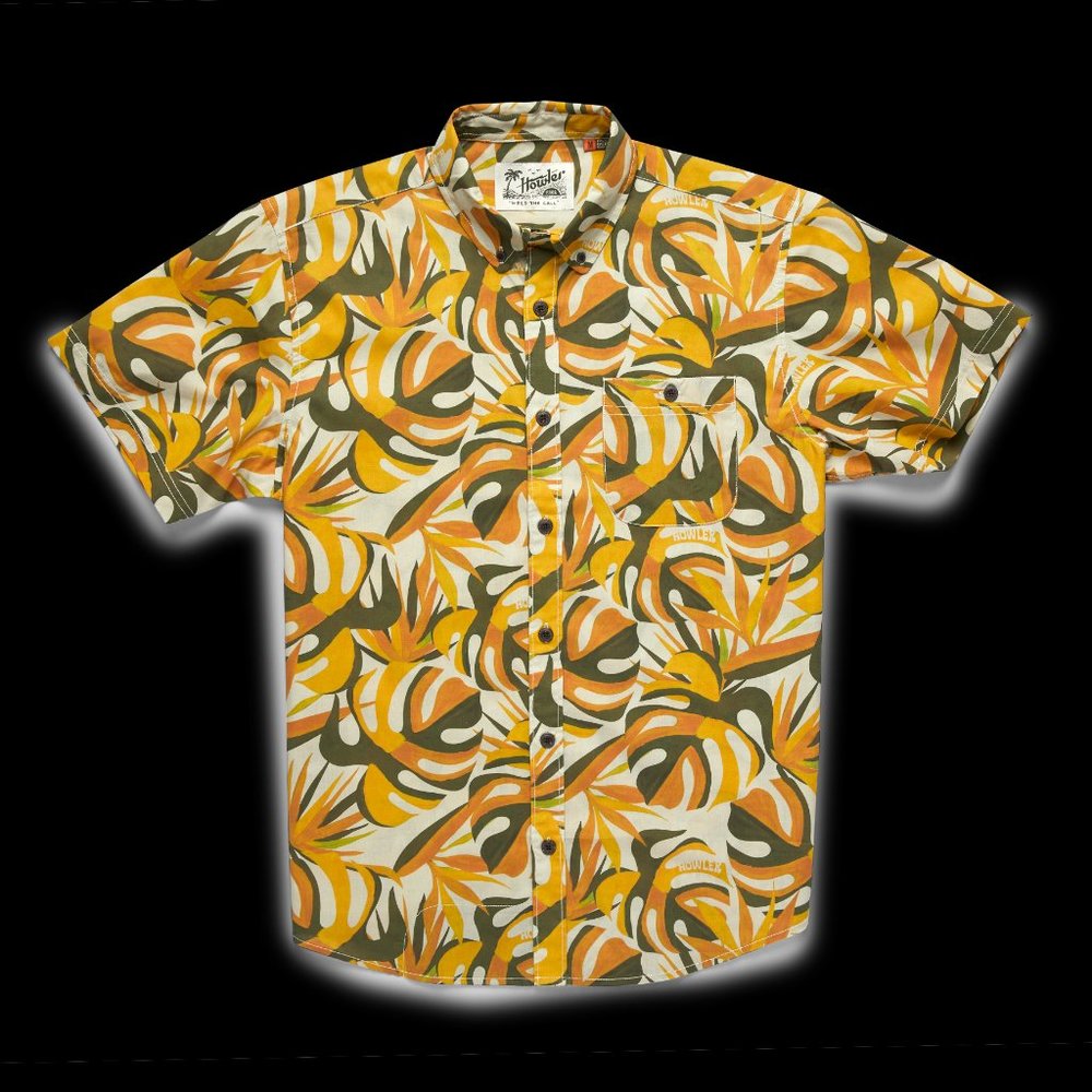 Mansfield Shirt: Monstera Mash- Citron